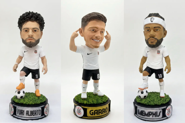 Miniaturas oficiais de jogadores do Corinthians em exposição Miniaturas oficiais de jogadores do Corinthians em exposição