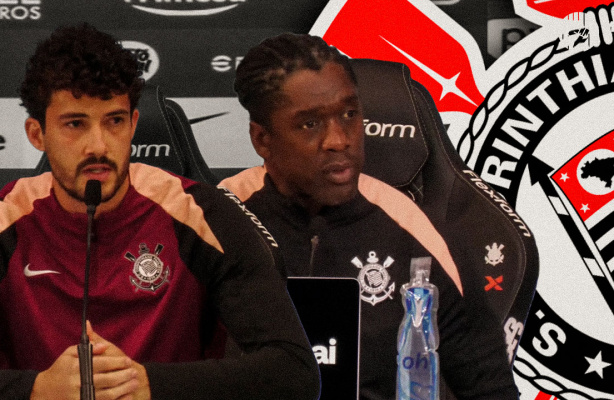 Técnico Clarence Seedorf conversando com o zagueiro Gustavo Henrique no CT Joaquim Grava Técnico Clarence Seedorf conversando com o zagueiro Gustavo Henrique no CT Joaquim Grava
